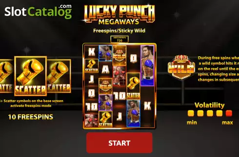 Start Screen. Lucky Punch Megaways slot