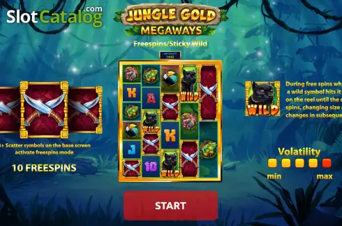 Start Screen. Jungle Gold Megaways slot