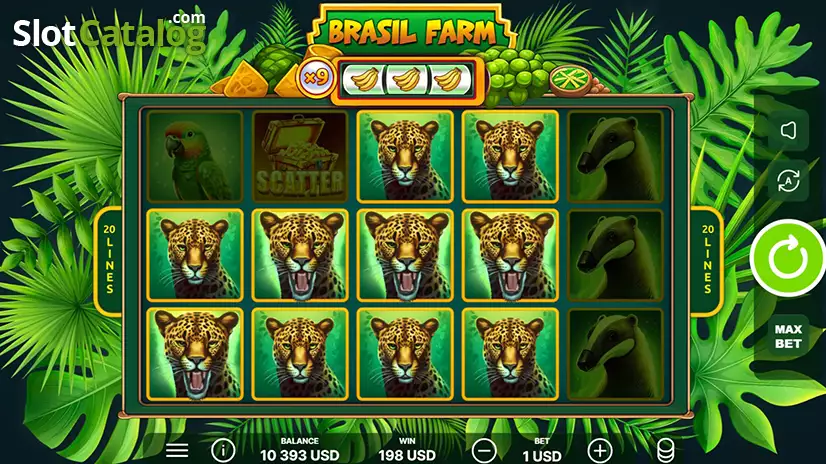 Brasil Farm Slot Multiplier Win Screen