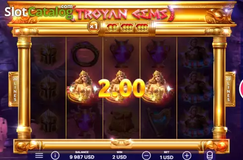 Win screen. Troyan Gems slot