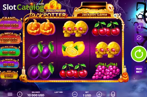 Game screen. Jack Potter Halloween slot