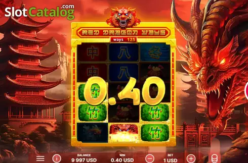 Win screen. Red Dragon Ways slot