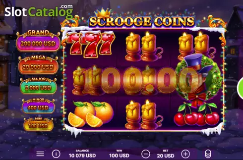 Win screen. Scrooge Coins slot