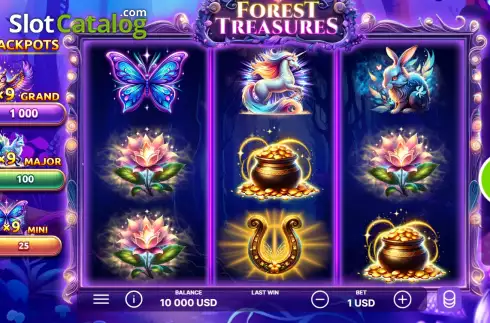 Game screen. Forest Treasures slot