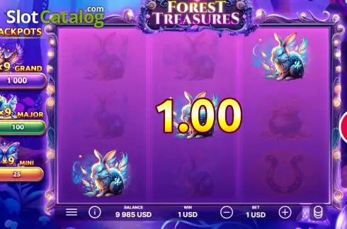 Win screen. Forest Treasures slot