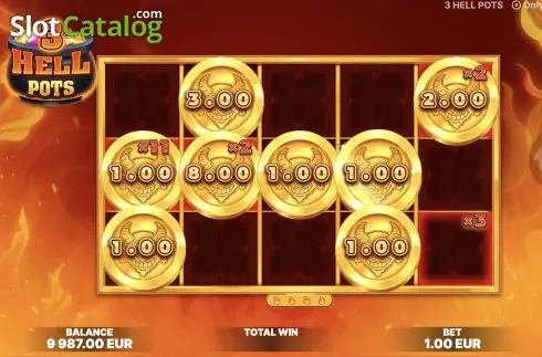 Pantalla3. 3 Hells Pots Tragamonedas 