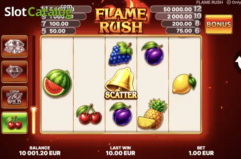 Écran2. Flame Rush Machine à sous