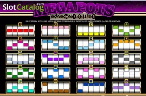 Bildschirm3. Mega Pots Bar-X Gold slot