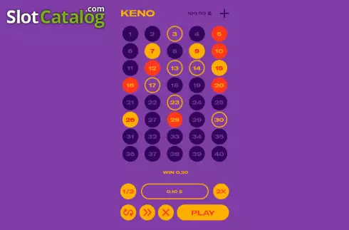 画面4. Keno (Orbital Gaming) カジノスロット