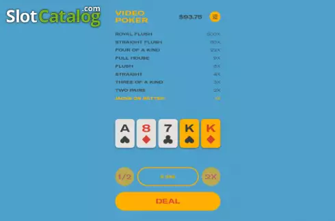 Win screen. Video Poker (Orbital Gaming) slot