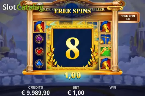 Free Spins Win Screen. Magnificent Power Zeus slot