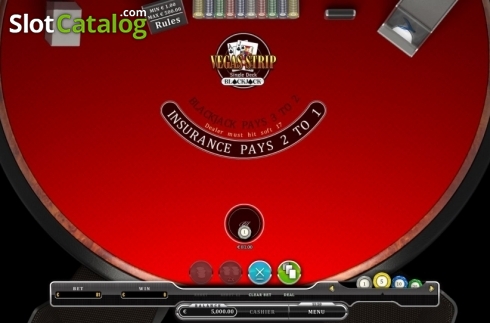 Game Screen. Vegas Strip Single Deck Blackjack slot