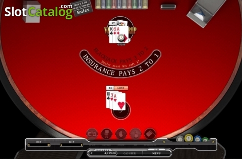 Game Screen. Vegas Strip Single Deck Blackjack slot