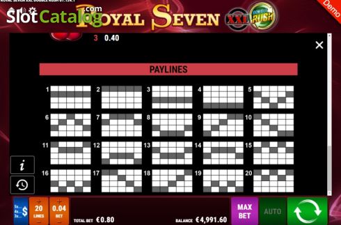 Skärmdump9. Royal Seven XXL Double Rush slot