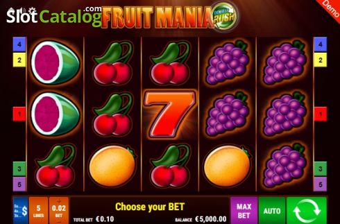 Game screen. Fruit Mania Double Rush slot