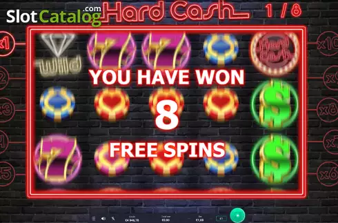 Free Spins Win Screen 2. Hard Cash slot