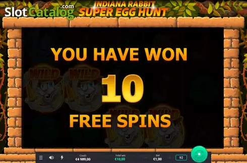 Free Spins Win Screen. Super Egg Hunt slot