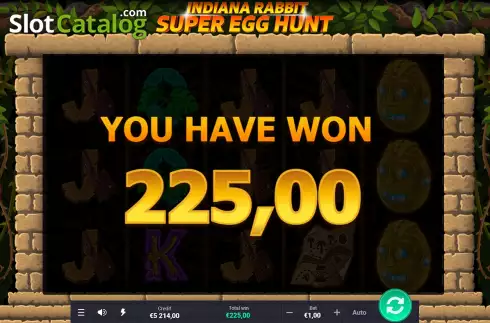 Total Win in Free Spins Screen. Super Egg Hunt slot
