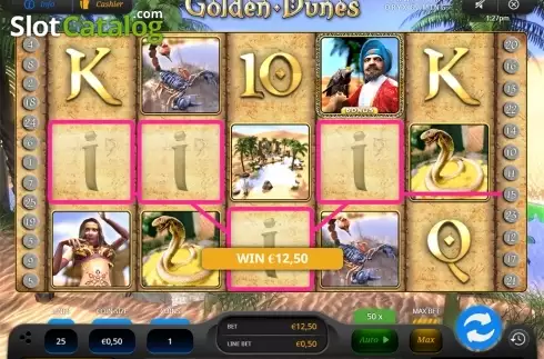 Win screen 2. Golden Dunes slot