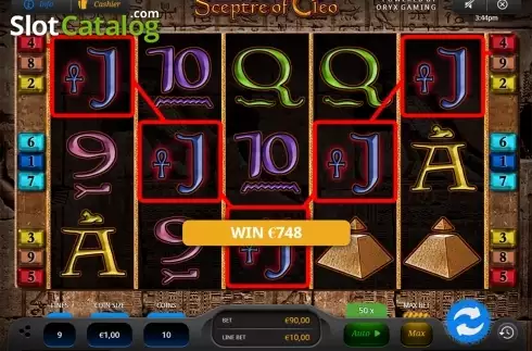5 of a kind win screen. Sceptre of Cleo slot