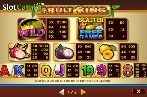 Paytable. Fruit King (Givme Games) slot