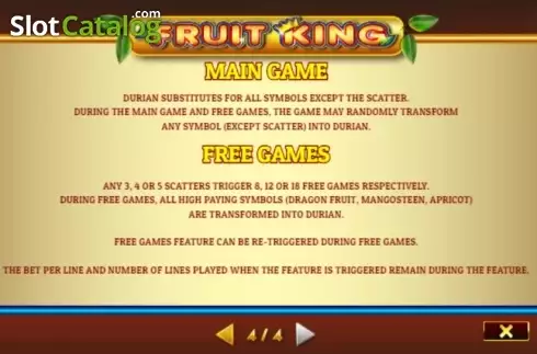 Game Rules. Fruit King (Givme Games) slot