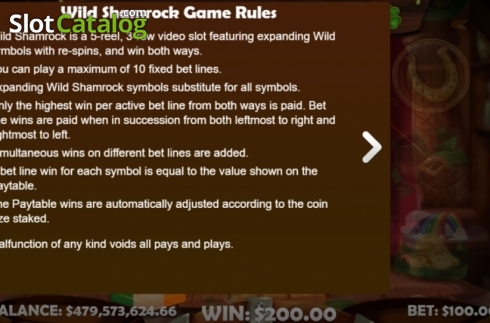 Rules. Wild Shamrock (Mobilots) slot