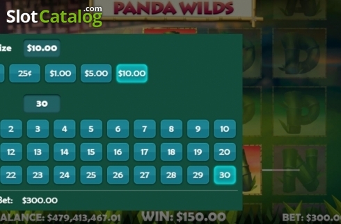 Coin Size. Panda Wilds slot