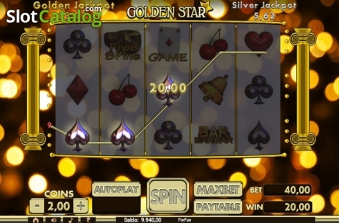 Écran3. Golden Star (Slot Machine Design) Machine à sous
