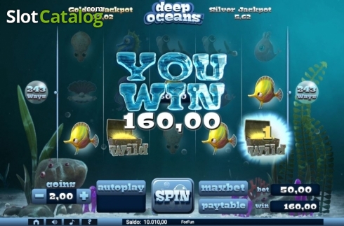 Win Screen. Deep Oceans slot