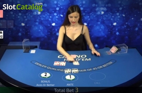 Game Screen. Casino Hold'Em Live Casino (Ezugi) slot