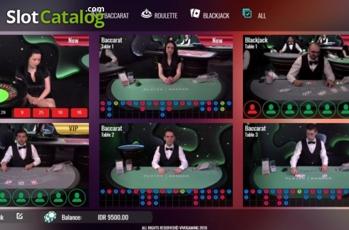 Bildschirm2. Lobby Live Casino (Vivogaming) slot
