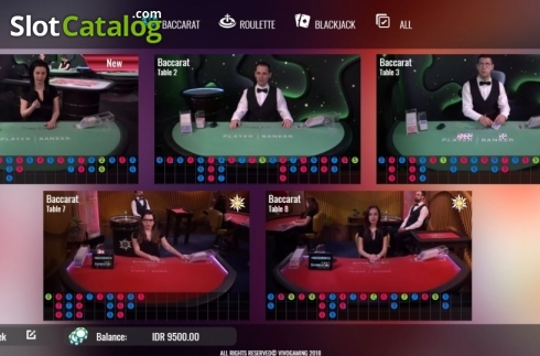 Ekran3. Lobby Live Casino (Vivogaming) yuvası