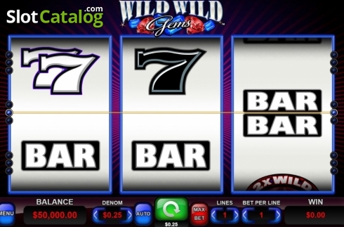 Game Screen. Wild Wild Gems slot