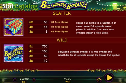 Scatter and wild. Bollywood Bonanza slot