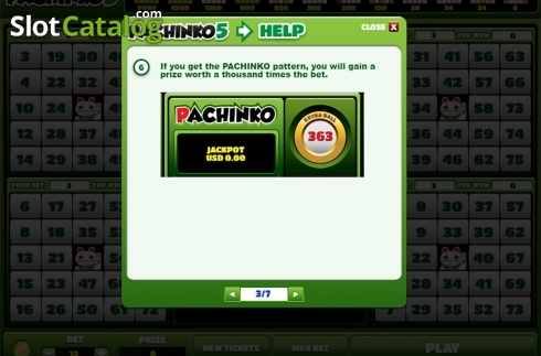 Paytable 3. Pachinko 5 slot