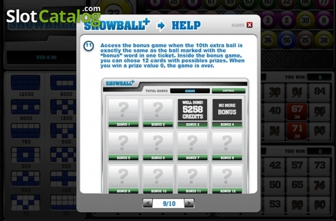 Paytable 3. Showball Plus slot