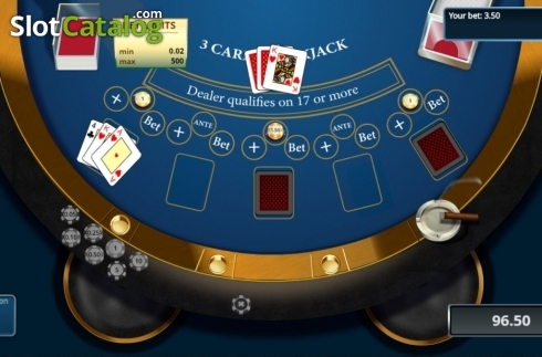 Game Screen 2. 3 Card Blackjack (Novomatic) slot