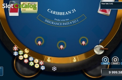 Bildschirm2. Caribbean Blackjack (Novomatic) slot