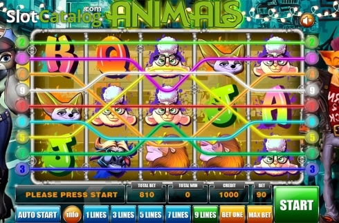 Pantalla2. Animals (GameX) Tragamonedas 