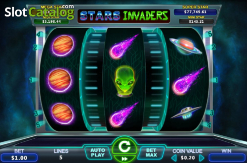 Bildschirm2. Stars Invaders slot
