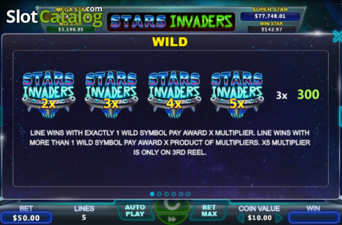 Skärmdump3. Stars Invaders slot