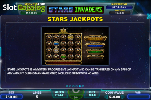 Jackpot Info 1. Stars Invaders slot