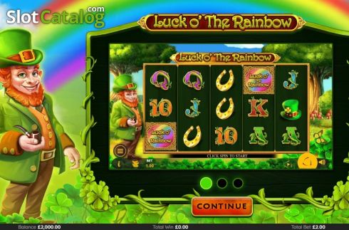 Start screen. Luck O The Rainbow slot
