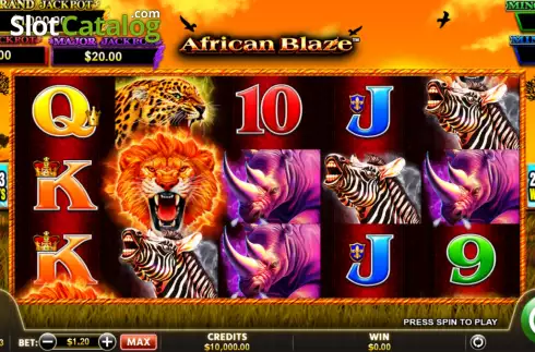 Game screen. African Blaze slot