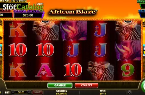 Win screen. African Blaze slot