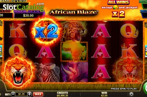 Win screen 2. African Blaze slot