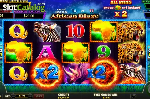 Free Spins screen 3. African Blaze slot