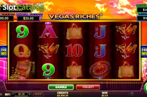 Win screen. Vegas Riches slot