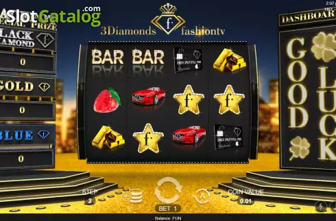Game screen. 3 Diamonds FashionTv slot